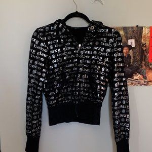 Y2k Black and Silver Bebe Sexy Glam 2-piece Set XS/S